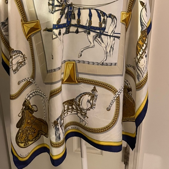 Hermes ‘Grand Apparat’ Scarf. 100% Silk.Equestrian motif. Artist Jacques Eudel. - Picture 7 of 16